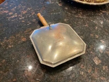 Antique Sheffield Silver Company SilverPlated Silent Butler Catcher Wood Handle