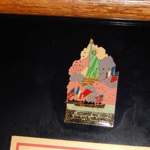 1986 Statue Of Liberty Enamel Pin set 6 Framed Lady Centennial Gift Creation - Picture 5 of 12