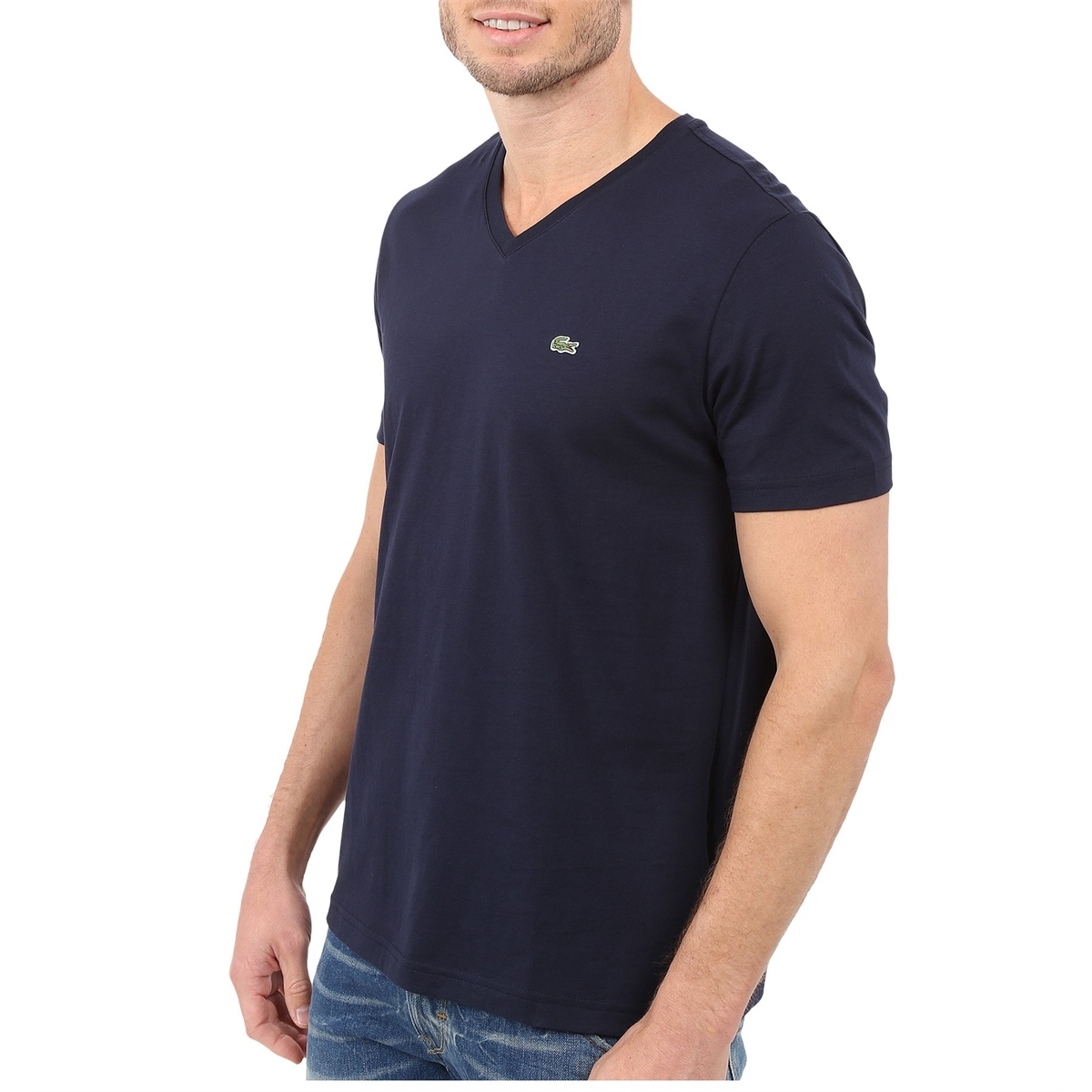 Lacoste｜ (V-Neck Pima Cotton Jersey T-shirt (TH6710-IY3 Mens Lacoste T-Shirt V Neck Pima Cotton SS Regular Fit Tee