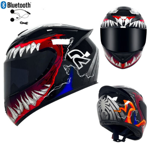 DOT Casco de Motocicleta Bluetooth CARA COMPLETA Motocicleta Scooter Cruiser Casco de Choque - Imagen 27 de 40