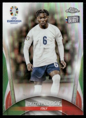 Destiny Udogie 2024 Topps Chrome UEFA EURO Refractor Italy #23