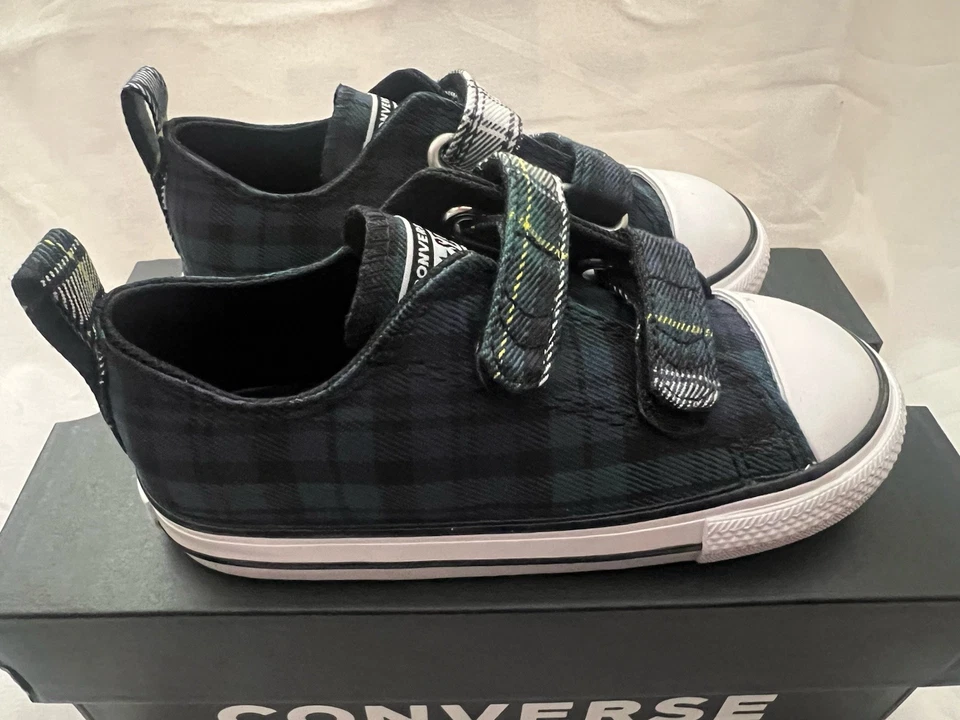 Converse CT AS 2X OX dragon scale navy white infant toddler US size 9, 10 - Image 4 of 4