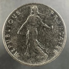 1967 France 1/2 Franc Semeuse Lightly Circulated