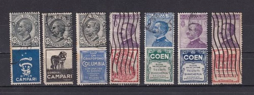 ITALY KINGDOM 1924-25 ADVERTISING LOT USED