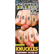 Knuckle Temporary Tattoo Alphabet Character Tattoo Kit - Old English Alphabet