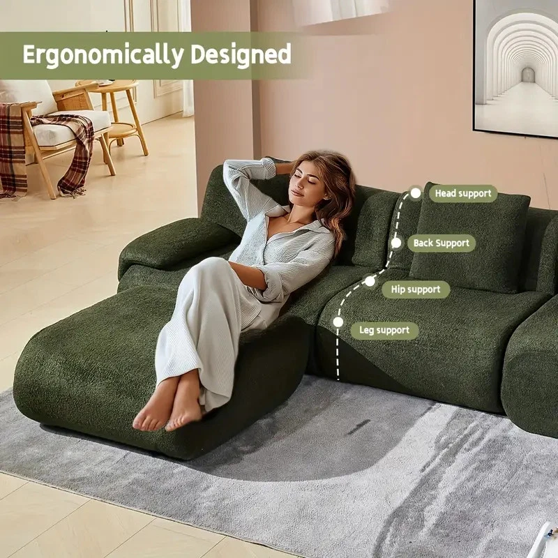 Sofá Combinado Gratis Sofá en Forma de L Sofá Estudio Moderno Simplicidad Sofá Nube Foto 2 de 4