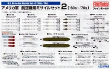 FNMFP044 1:72 Fine Molds US Air-to-Air Missile Set #2 (1960s-70s)