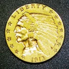 1913 $2.50 Gold Indian Head Quarter Eagle 2 1/2 Dollar US Pre-1933 Coin