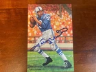 JOHNNY UNITAS SIGNED AUTOGRAPH GOAL LINE ART CARD TUFF STUFF COA