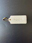 COACH Cream Hang Tag Pebbled Leather Ball Chain Keychain Bag Charm Accessory — photo 1