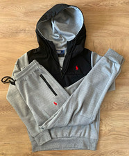 Ralph lauren tracksuit grey and black with red emblem size S