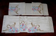 Lenzuolo Sopra+Lenzuolo Sotto+ 2 federe • Ricamate a mano • Raso • Vintage