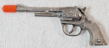 VTG Hubley Cast Metal Toy Revolver Orange Plug Trigger Works Pre-1970