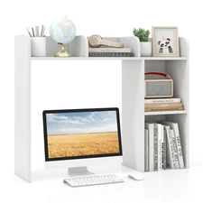 Desk Bookshelf Desktop Storage Shelf for Monitors up to 27" w/ Anti-tip Kits