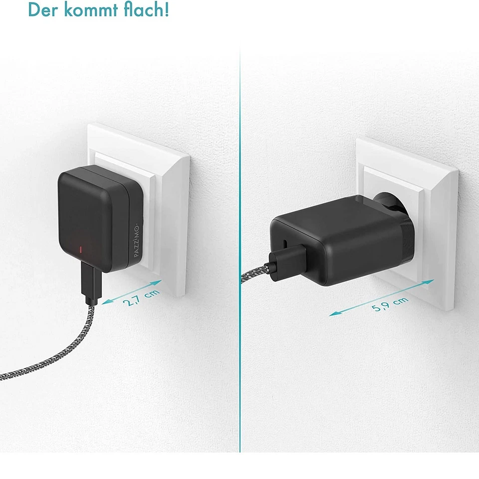 Pazzimo Ladegerät USB-C Qualcomm Quick Charge 4+ QC 4.0 Power Delivery Netzteil - Bild 4 von 4