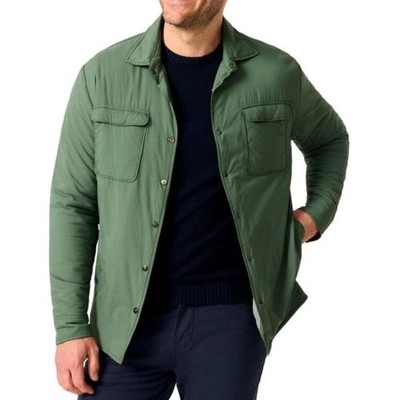 Johnnie-O Denzel Featherweight Shacket Mens Medium Kelp Green