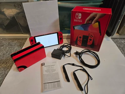 Nintendo Switch OLED Mario Red Edition Konsole 64GB PAL OVP Top Zustand - Bild 1 von 4