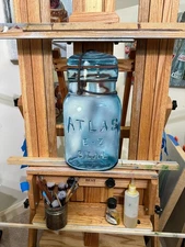 Original Oil Painting Still Life Realism "Atlas Jar" 15x8 Custom Cut Wood Canvas