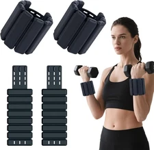 2-Pack 1LB Wrist Weights for Women - Adjustable Arm Weights for Walking, Pilates
