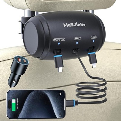 Fast 36W Car Charging Station for All Smartphones - Easy Backseat Installation