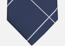 Alfani Mens Murray Grid Navy Slim Tie Necktie 2 3/4" 55 1AFC23-3007