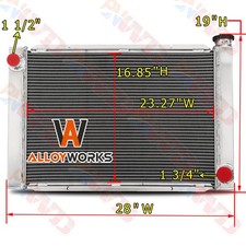 28 X 19 3 Row Core Aluminum Radiator Fits Chevy Gm Sbc Bbc Universal