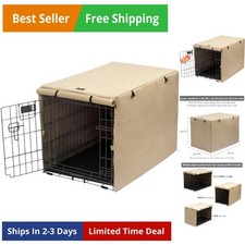 Double Door Dog Crate Cover - Polyester Pet Kennel Cover Fits 24 30 36 42 48 ...