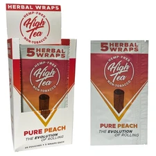 Non Tobacco All Natural Herbal Smoking Wraps - Pure Peach - 125 Self Rolling ...
