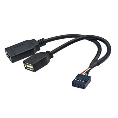 USB2.0 9Pin To USB +TYPE E KEY A Cable Front Type C Data Transfer Cable