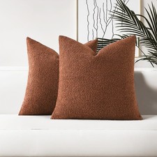 HAUSSY Set of 2 26x26 Decorative Throw Pillow Covers, Soft Cozy Euro Pillow S...