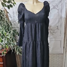 ASTR The Label NWT Black Long Puff Sleeve Tiered Maxi Dress Medium