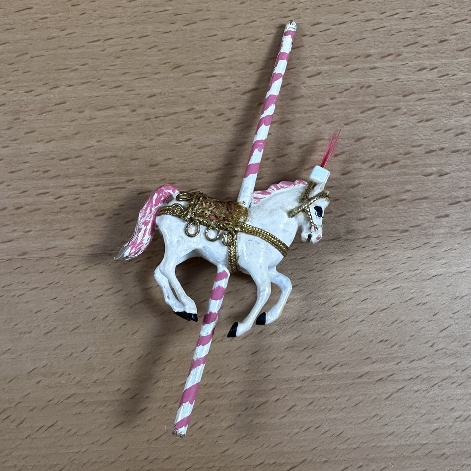 Vintage Artisan Dollhouse Miniature Horse Pony Carousel Ride Part ...