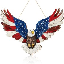 1 Pcs 4Th of July Patriotic Eagle Wreath Hanging Door Sign 250Th Anniversary Mem