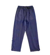  NEW Women's Cotton Casual Pants Elastic Waist Drawstring Blue Size L