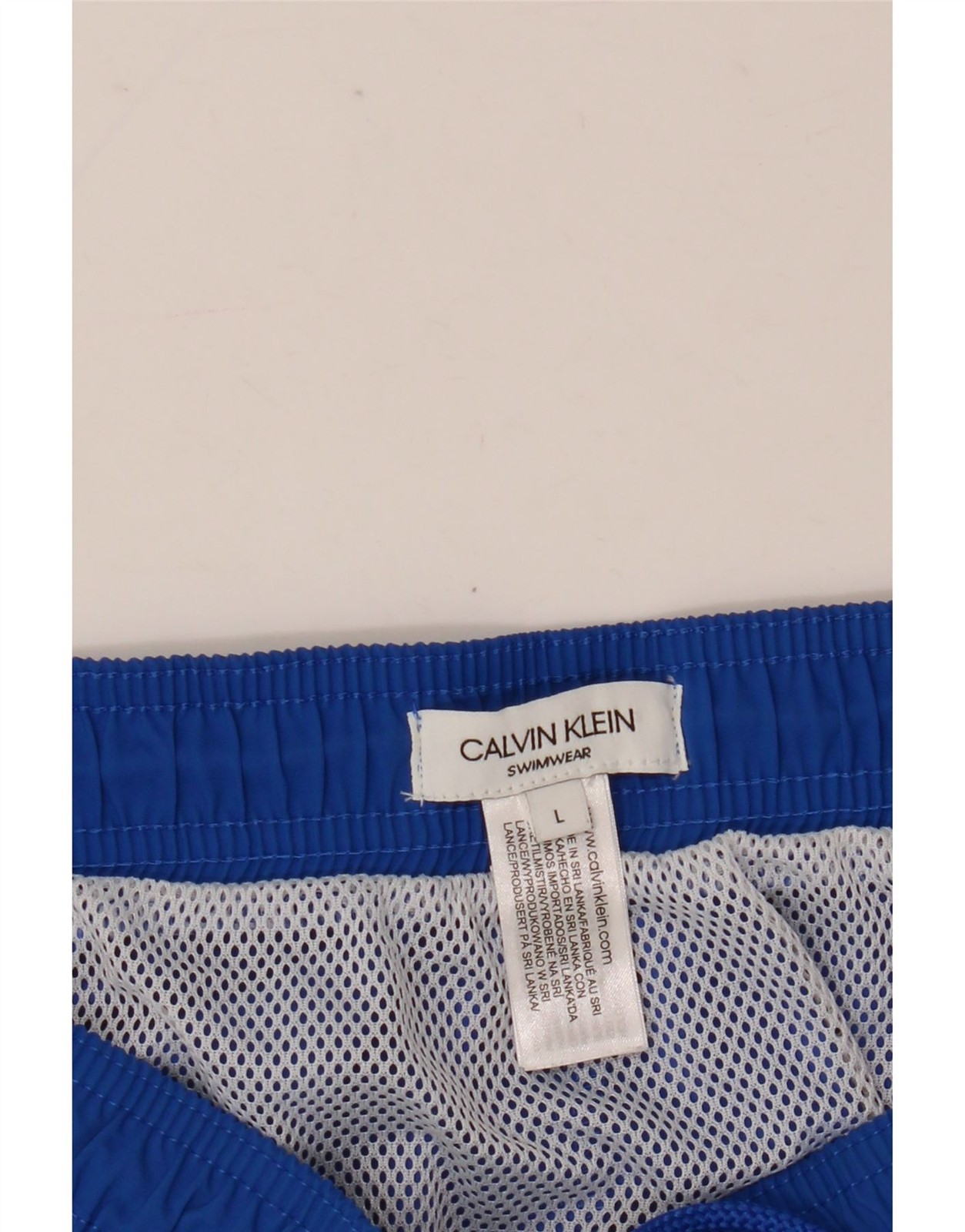 Calvin Klein Mens Graphic Swimming Shorts Large  Blue Colourblock Polyester BL10 thumbnail 4