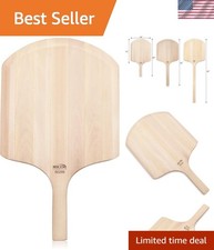 50295 Restaurant-Grade Wooden Pizza Peel, 16" L x 14" W Plate, with 10" L Woo...