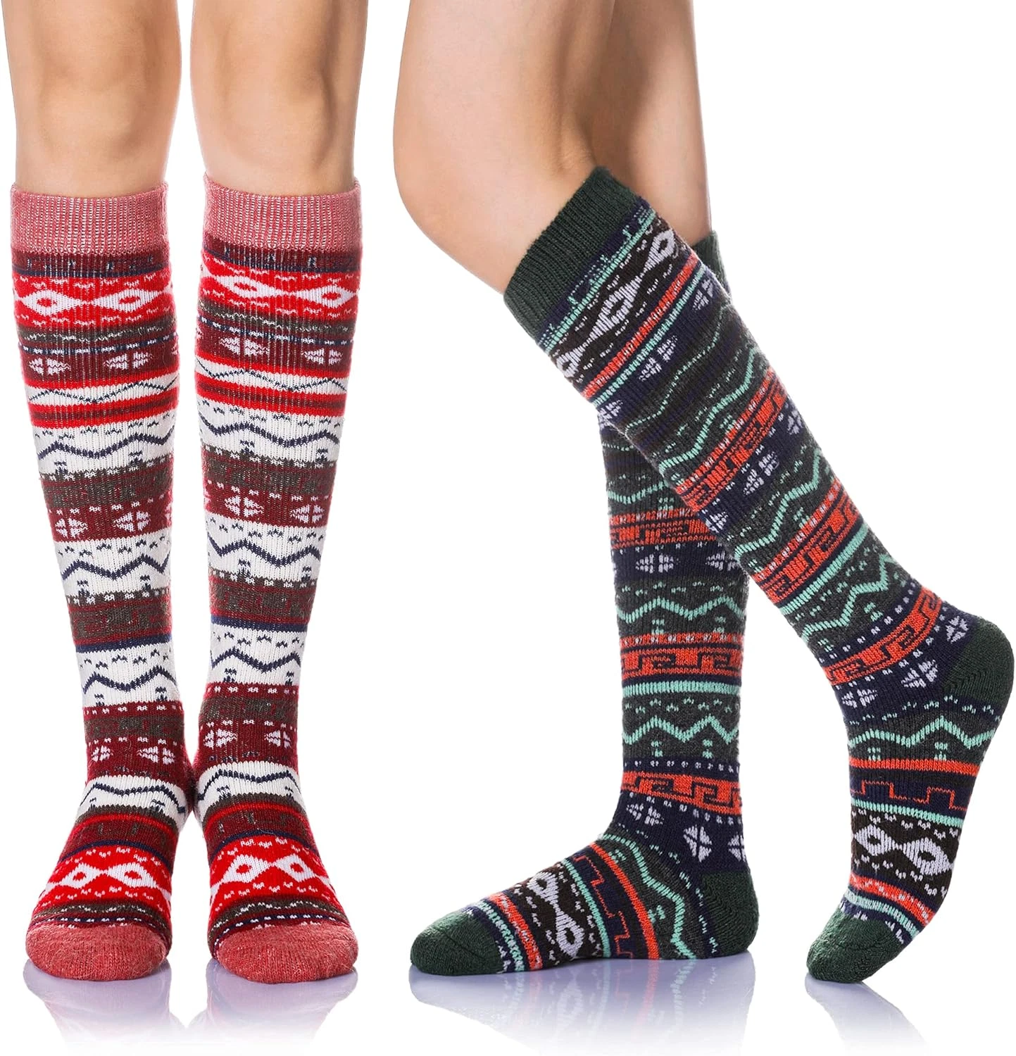 Women's Knee High Wool Socks Winter Thick Thermal Soft Comfy Over Knee Long High