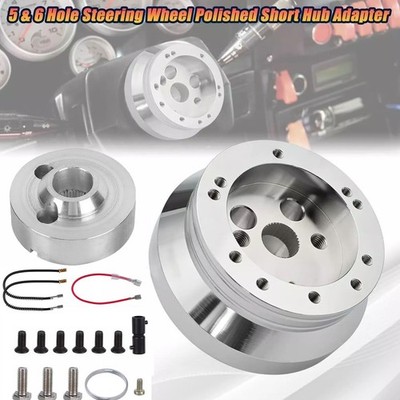 5 & 6 Hole Steering Wheel Polished Hub Adapter Flaming River Ididit For GM Chevy