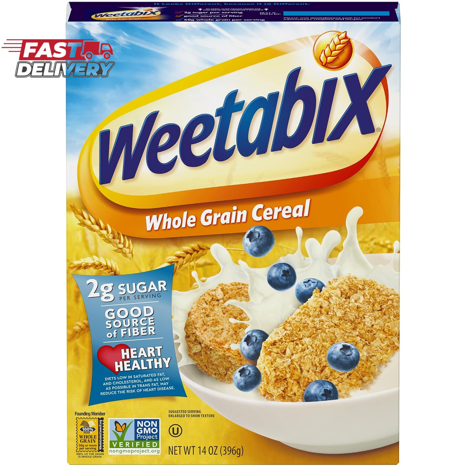 Weetabix Biscuits Whole Grain Cereal, Good Source of Fiber, Low in Fat, Heart He