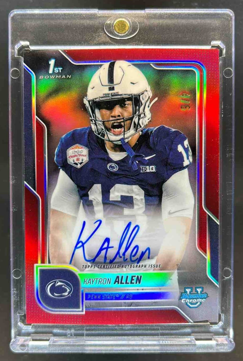 2025 Bowman Chrome U Kaytron Allen Prospect SP Variation Auto Red Refractor #4/5
