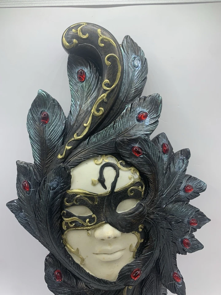 Design Toscano Masquerade Carnivale Countess Barletta Mask Wall Sculpture 13” YR - Image 3 of 4