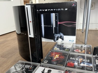 Sony PlayStation 3 Fat Lady PS3  Konsole, Schwarz, Inkl. 24  Spiele