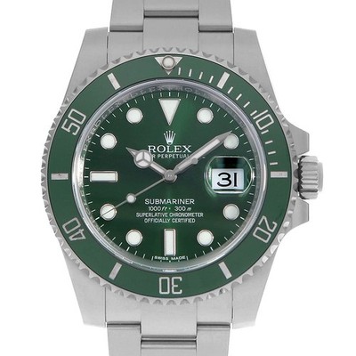 ROLEX SUBMARINER Date 116610LV grün Zufallszahl Sekundenzeiger Herren