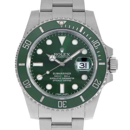 ROLEX SUBMARINER Date 116610LV green Random Number second hand...