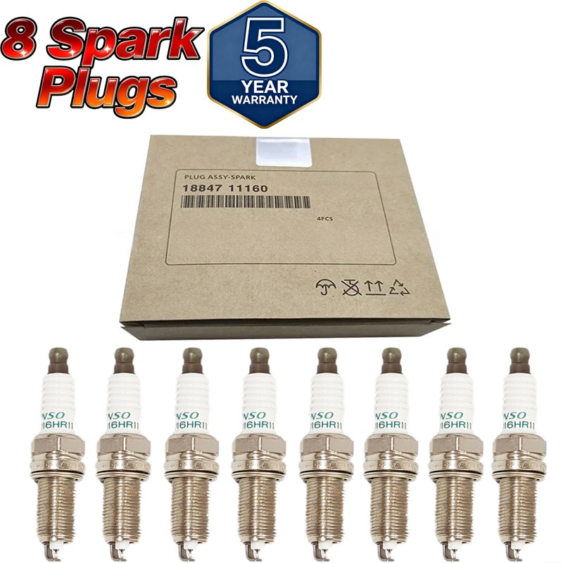 Set of 8 Hyundai Kia Iridum Spark Plug 18847-11160 / 18851-11060 for 2.4L Engine