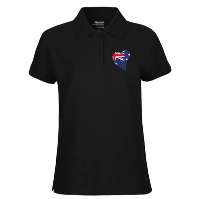 Damen Polo Shirt Australien Flagge Herz Geschenkidee Australien Geschenk Präsent - Bild 1 von 4