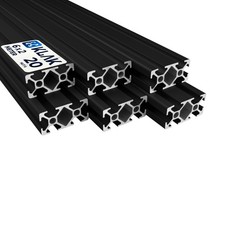 KLAK 20/40 - 6x profil aluminiowy 20x40mm 2m system, profil montażowy typ I rowek 6 czarny