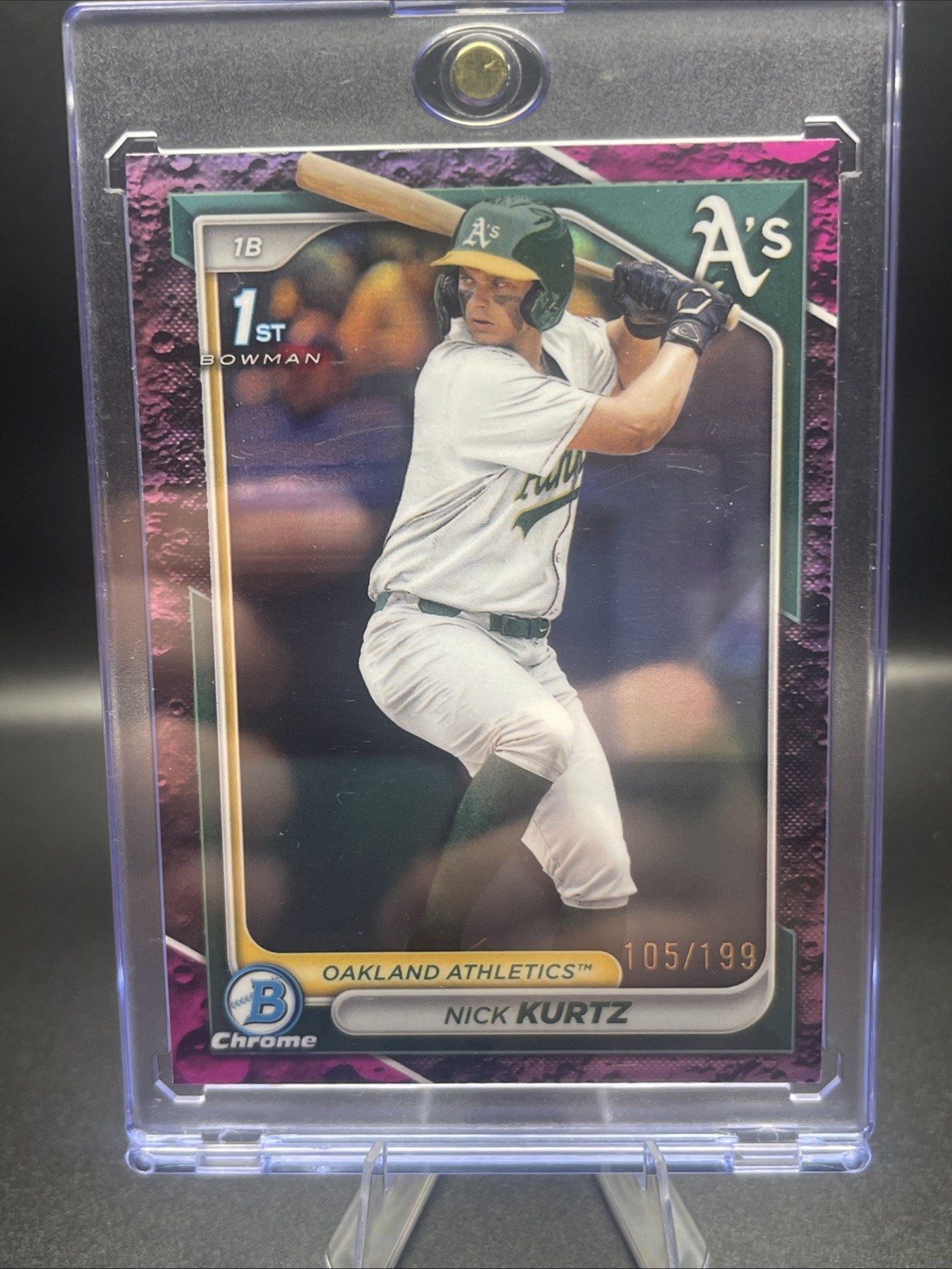 2024 Bowman Chrome Draft Fuchsia Lunar 1st Bowman /199 Nick Kurtz Athletics