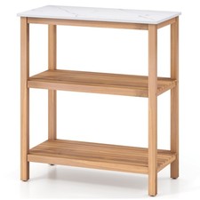 Garden Potting Bench Table Planting Workstation with  Open Storage Shelves