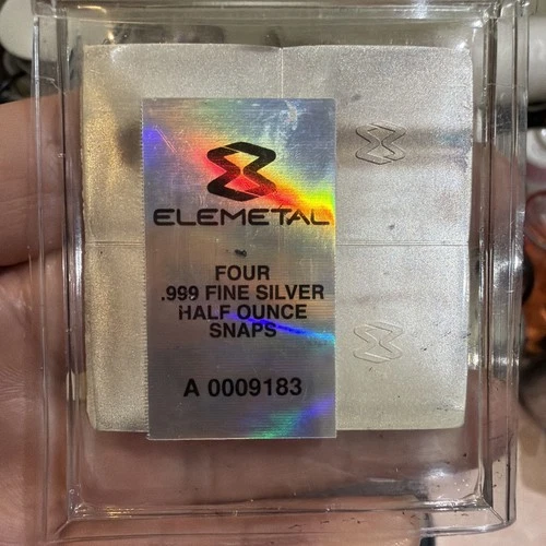 Elemetal 2oz Snap Bullion 4 X 1/2oz Each .999 Silver Fractional Bar Mint Sealed
